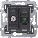 Combination coax with RJ45 connection UTP Cat. 5E, PoE++ ready, flat m