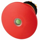 Emergency stop/emergency switching off pushbutton, RMQ-Titan, Palm-tree shape, 60 mm, Non-illuminated, Pull-to-release function, Red, yellow, with mec