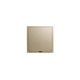 Cover with hinged lid, brushed brass look, 112 x 112 mm