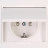 Earthed socket outlet with hinged lid an