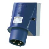 Wall mounted inlet, 16A4p9h230V, IP44