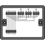 Distribution box Three-phase to single-phase current (400 V/230 V) 1 i