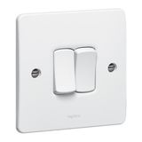 Synergy™ - Single pole switch - 2 gang - 2 way 20 AX 250 V~ - White