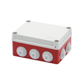 JUNCTION BOX WITH PLAIN QUICK FIXING LID A 1/4 TURN - IP55 - INTERNAL DIMENSIONS 150X110X70 - WALLS WITH CABLE GLANDS - GWT960ºC - GREY - BOX RED