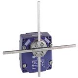 Limit switch, Limit switches XC Standard, XCR, metal stay put crossed rods lever square rod 6 mm, 2X(1NC+NO)
