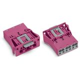 Snap-in plug 3-pole Cod. B pink