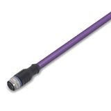 PROFIBUS cable M12B socket straight 5-pole violet
