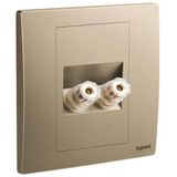 Mallia Senses 1 gang single loudspeaker socket outlet - Dark Bronze