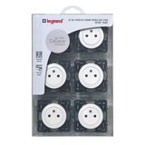 MULTIPACK CELIANE 6 SOCKETS FB STANDARD 2P+E WHITE COMPOSABLE