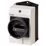 Main switch, T0, 20 A, surface mounting, 3 contact unit(s), 5-pole, STOP function, With black rotary handle and locking ring