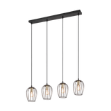 Grid pendant 4-pc E27 matt black