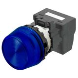 M22N Indicator, Plastic projected, Blue, Blue, 24 V, push-in terminal