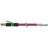 RJ45 male 0° with cable shielded PUR 1x4xAWG22 shielded vt+dragch. 3m