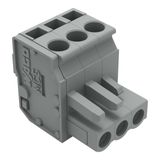 1-conductor female connector, angled CAGE CLAMP® 2.5 mm² gray