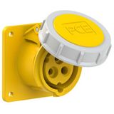 CEE-flanged socket straight 16A 3p 3h IP67