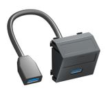 MTS-U3A F SWGR1 Multimedia support,USB 3.0 A-A with cable, socket-socket 45x45mm