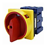 Main switch emergency off, front mounting, 4-pole, 80A, 30kW