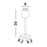 Sandy Dark Grey Die-Casting Aluminium & Acrylic LED 2 Watt 207Lm 3000K IP54 Beam Angle 62O DC 5 Volt Switch On/Off USB Wire D: 8 H: 30 cm