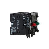 High power switching contacts block, Harmony XB4, silver alloy, screw clamp terminal, 1NO+1NC