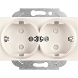 Karre Plus-Arkedia Beige Child Protected Double Earth Socket