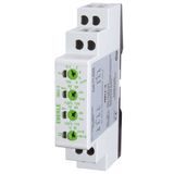 Voltage measuring relay AC 3(N) 400/230V, 1 changeover contact 5A, measuring range: AC 350-520 V / 280-480 V