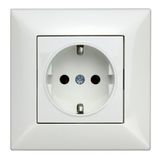 Socket outlet, complete, white, screw clamps