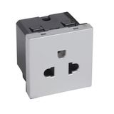 Arteor™ - Euro-US type 2P+E with shutters socket outlet 15 A 127 V/16 A 250 V - 2 modules - Alu