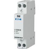 Installation contactor, 230VAC, 2N/O, 25A