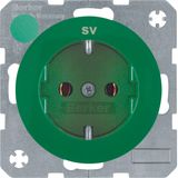 SCHUKO soc. out. "SV" imprint, R.1/R.3, green glossy