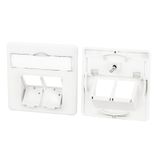 Central plate 50 x 50 mm 2 port, pure white, E-DAT C6