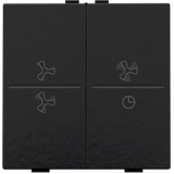 Double key with ventilator symbols 0 to 3 for wireless switch or push