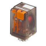 Plug-in Relay 11 pin 3 C/O 24VDC 10A, gold plated, series MT