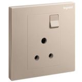 Galion - 1 gang British Standard switched single pole socket outlet - 5A - Rose Gold