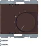 Thermostat, change-over contact, centre plate, arsys, brown glossy