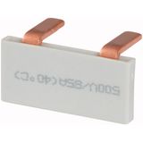 Phase busbar with 2x pins, 1-phase, insulated, angled