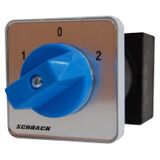 Changeover switch w. 0 Pos.,2P, 20A, central mounting 22,5mm