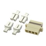 FO Coupler LC-Quad, Multimode, phbr, flange, grey