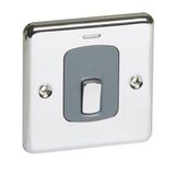 Synergy Authentic Double Pole switch with blue led power indicator -20A - Polished Stainless Steel