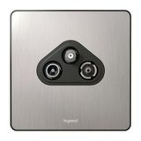 Synergy™ Sleek - TV-R-SAT socket Brushed Stainless steel