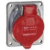 Panel mounting socket inclined outlet Hypra - IP44 -380/415V -16A -3P+N+E -metal