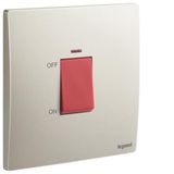 Mallia Senses - 1 gang double pole 45A switch with indicator - Champagne