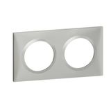 Dooxie square plate 2 positions aluminum effect finish