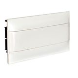 1X18 module recessed box - White door - Without terminal block - Dry wall