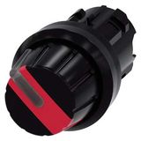 Selector switch, illuminable, 22 mm, round, plastic, red, Rotary knob,...3SU1002-2AF20-0AA0-Z X90