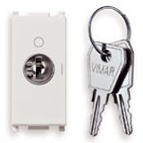 2P NO 16A push button +key white