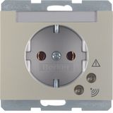 SCHUKO socket outlet w. overvoltage protection, K.5, stainless steel, 