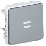 Switch Plexo IP 55 - 2-way with indicator - 10 AX - 250 V~  - modular - grey