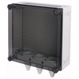 Panel enclosure, with gland plate and cable glands, HxWxD=375x375x175mm