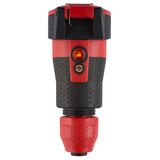 Professional connector, SCHUKO, Elamid-2K, red, self-closing hinged lid, quick-release mechanism, voltage indicator, IP54, Typ 1590
