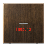 Wippe 1fach mit Lichtleiter, Heizung, Messing, Serie LS, Messing antik